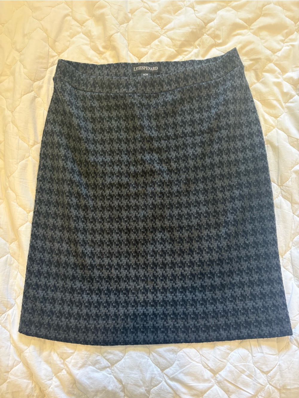 Lyse Spénard Gray Houndstooth Pencil Skirt Size M – Career Office Classic - Picture 3 of 5